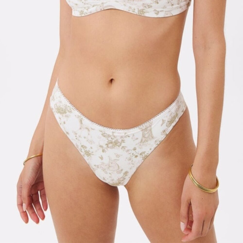 FRANKIES BIKINIS X Gigi Hadid Dawson Bikini Bottoms In Yomi Toile Tan Print